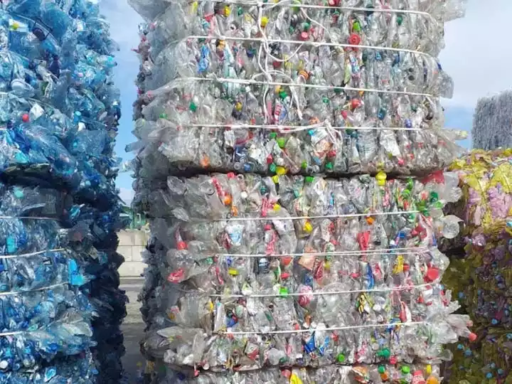 Packed PET bottles