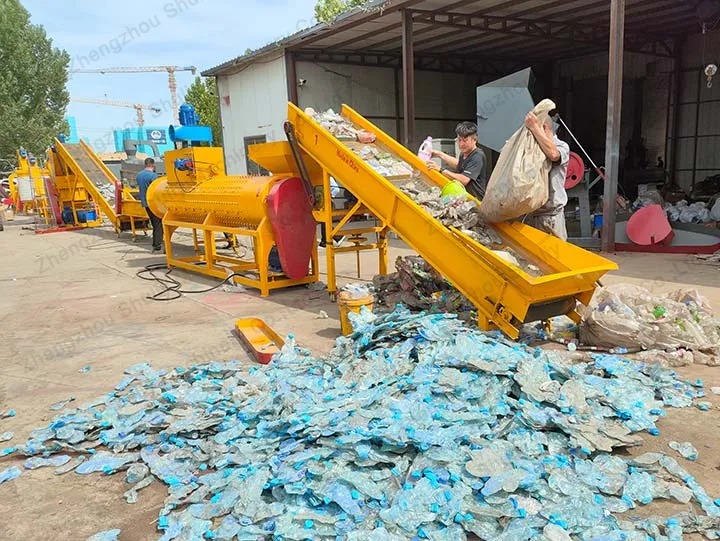 plastic scrap washing machine in plant