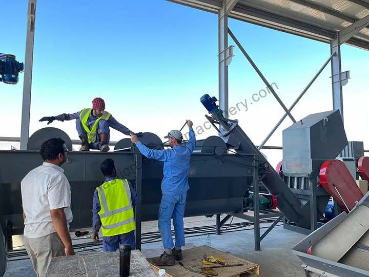 Installation of plastic washing recycling machine in Oman